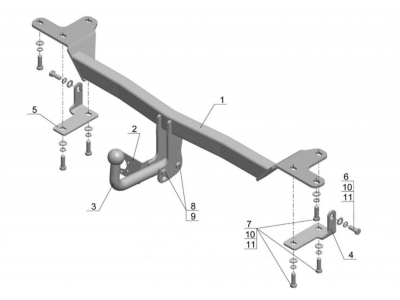 Фаркоп Avtos для Suzuki Grand Vitara 2005-2007 SZ 08